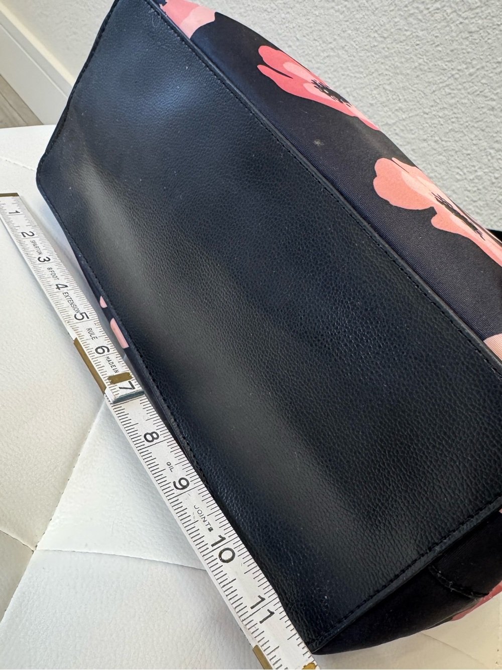 Kate Spade New York Floral Nylon Tote Pink Black Zip Top Shoulder Bag - Picture 4 of 10